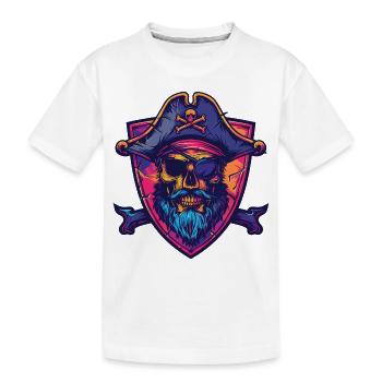 Pirate Skull - Kids' Premium Organic T-Shirt - white - Front