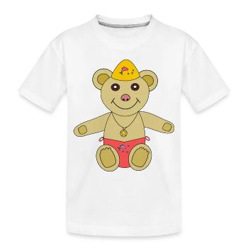 Mein Teddy geht baden - Kinder Premium Bio T-Shirt - Weiß - Vorne