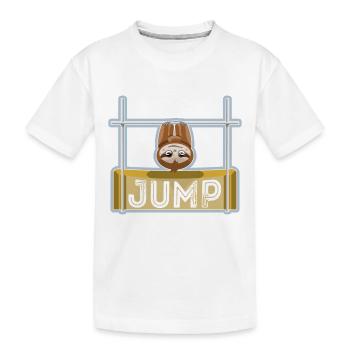 Sloth High Jump - Kids' Premium Organic T-Shirt - white - Front