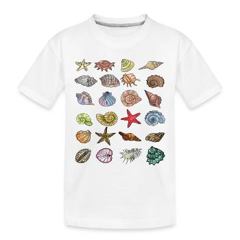 Sea shells, Sea life, Ocean life - Kids' Premium Organic T-Shirt - white - Front