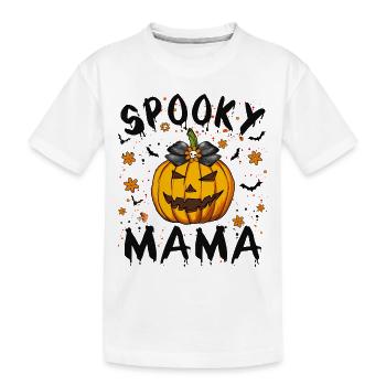 Spooky Mama Citrouille, Coquette Arc Halloween - T-shirt bio Premium Enfant - blanc - Devant