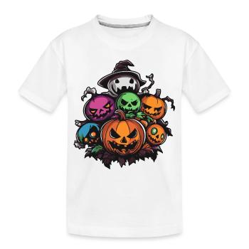Halloween Party Figures - Kids' Premium Organic T-Shirt - white - Front