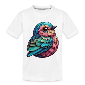 Lebendige gefiederte Gelassenheit - Kinder Premium Bio T-Shirt - Weiß - Vorne