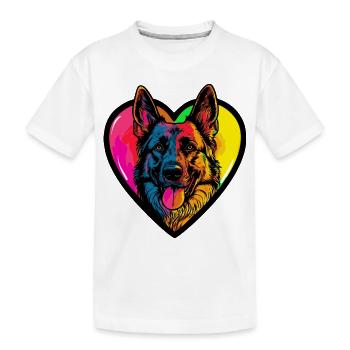 Schäferhund Hund Herz Hundeliebe - Kinder Premium Bio T-Shirt - Weiß - Vorne