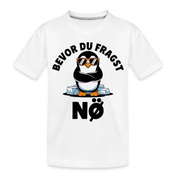 Funny Design with Cute Penguin - Kinder Premium Bio T-Shirt - Weiß - Vorne