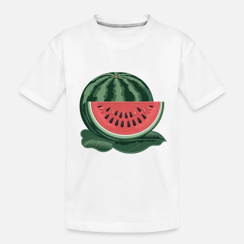 Pastèque brodée - T-shirt bio Premium Enfant - blanc