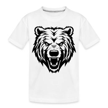 Grizzly Bär Kopf - Kinder Premium Bio T-Shirt - Weiß - Vorne