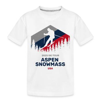 Aspen Snowmass, États-Unis 2025 Vêtements de randonnée à ski - T-shirt bio Premium Enfant - blanc - Devant