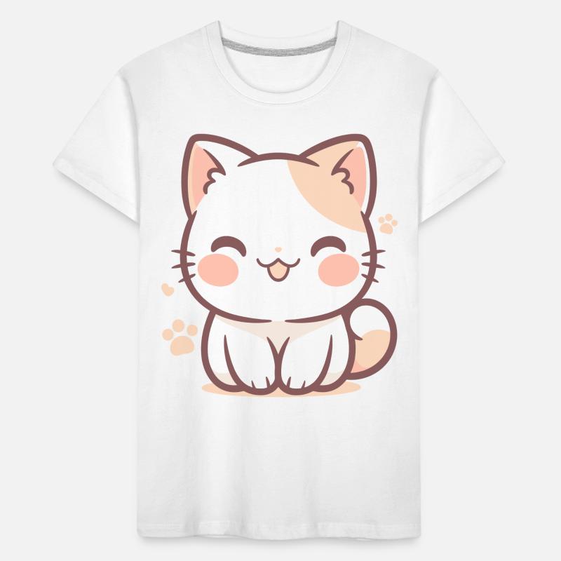 A smiling chibi kitten Kids' Premium Organic T-Shirt