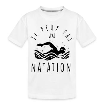 Je peux pas, j'ai natation. - T-shirt bio Premium Enfant - blanc - Devant