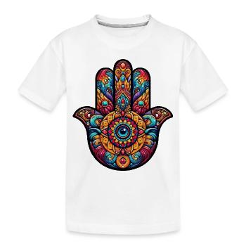 Main Hamsa - T-shirt bio Premium Enfant - blanc - Devant