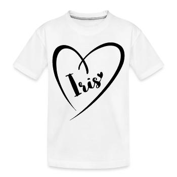 Iris Name Vorname im Herzrahmen - Kinder Premium Bio T-Shirt - Weiß - Vorne