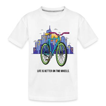 La vie est meilleure sur deux roues - T-shirt bio Premium Enfant - blanc - Devant