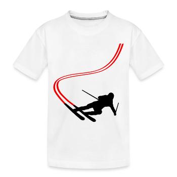 Abfahrt Ski Berge Wintersport - Kinder Premium Bio T-Shirt - Weiß - Vorne