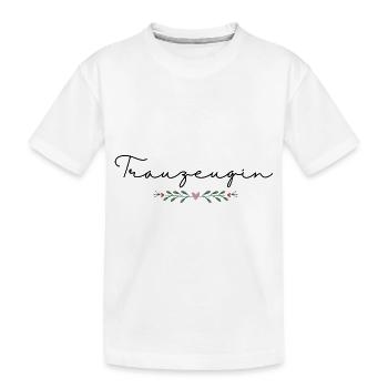 Trauzeugin / Team Braut / Crew / JGA - Kinder Premium Bio T-Shirt - Weiß - Vorne