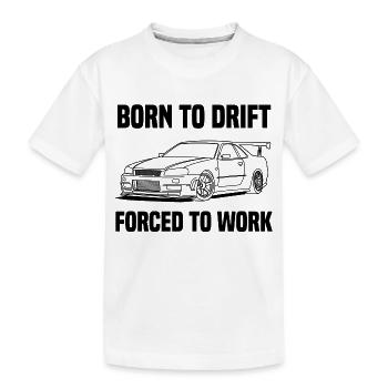 born to drift - Kids' Premium Organic T-Shirt - white - Front