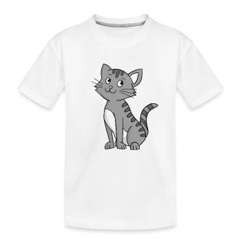 Chat gris - T-shirt bio Premium Enfant - blanc - Devant