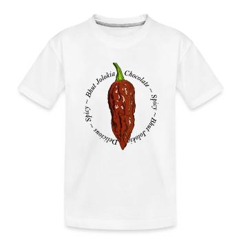 Bhut Jolokia Chocolat Chili Piment Poivre Fantôme - T-shirt bio Premium Enfant - blanc - Devant