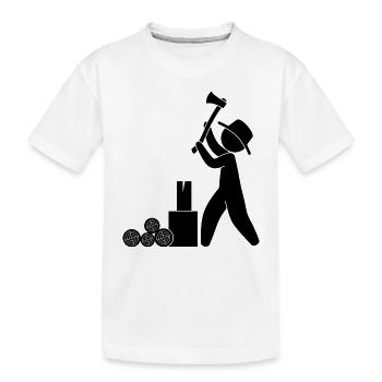 Holzfäller Förster Axt - Kinder Premium Bio T-Shirt - Weiß - Vorne
