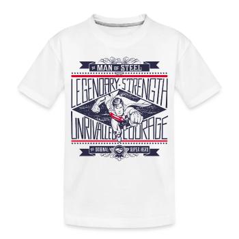 Superman Legendary Strength - Kinder Premium Bio T-Shirt - Weiß - Vorne