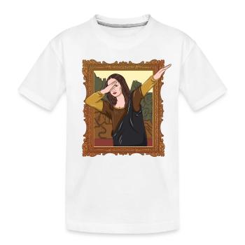 Avec Mona Lisa DAB danse drôle art - T-shirt bio Premium Enfant - blanc - Devant