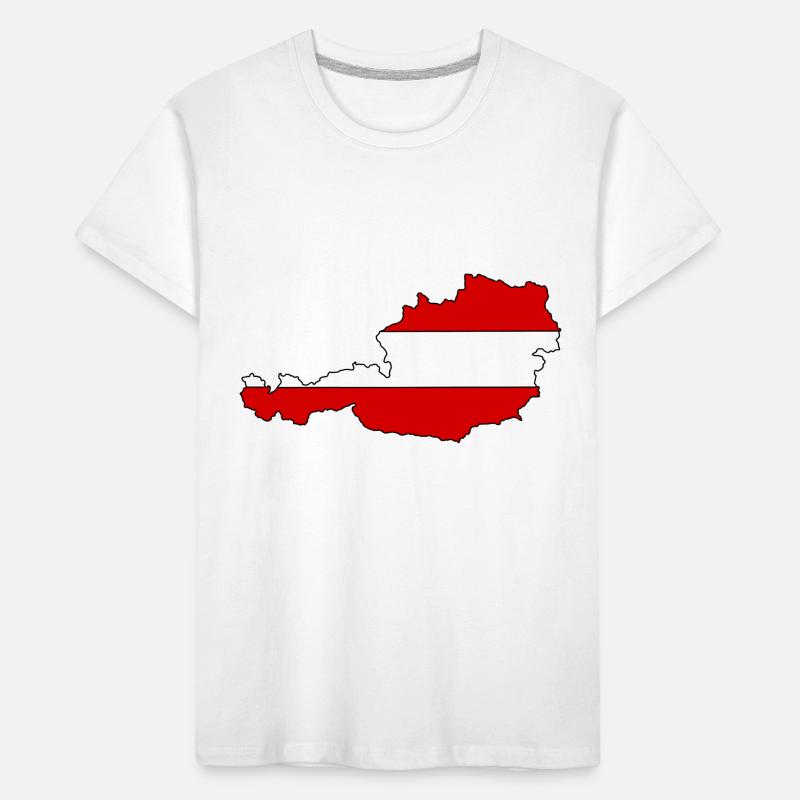 Austria Map with Flag Kids' Premium Organic T-Shirt