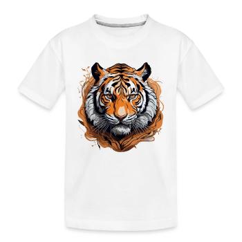 Félin majestueux aux lignes complexes et détaillées - T-shirt bio Premium Enfant - blanc - Devant