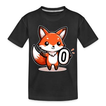 Adorable Zero Fox Left - Kids' Premium Organic T-Shirt - black - Front