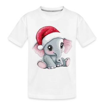 Elephant Christmas Cute Cute Christmassy - Kids' Premium Organic T-Shirt - white - Front