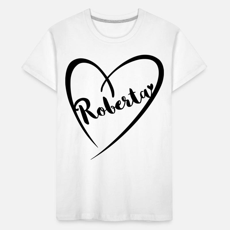 Roberta surname first name in heart frame Kids' Premium Organic T-Shirt