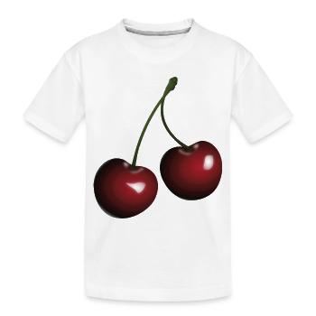 cherries - Kids' Premium Organic T-Shirt - white - Front