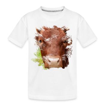 Das Pinzgauer Rind Vieh - Kinder Premium Bio T-Shirt - Weiß - Vorne