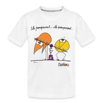 Shadoks Pumpe 02 - Kinder Premium Bio T-Shirt - Weiß - Vorne