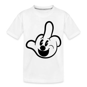 Mittelfinger Comic Handschuh Sarkasmus bürohumor - Kinder Premium Bio T-Shirt - Weiß - Vorne