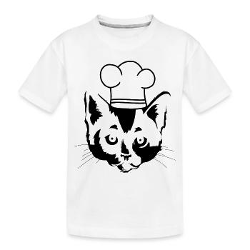 Katzenkopf Chef Hobbykoch Kochkunst Küche - T-shirt bio Premium Enfant - blanc - Devant