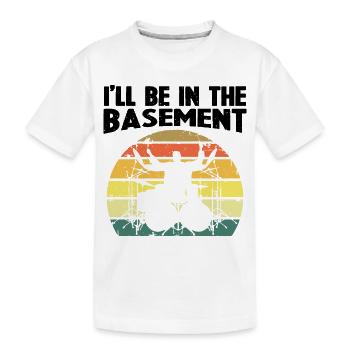 Funny Drummer Art For Men Women Drum Set Drumming - Kids' Premium Organic T-Shirt - white - Front