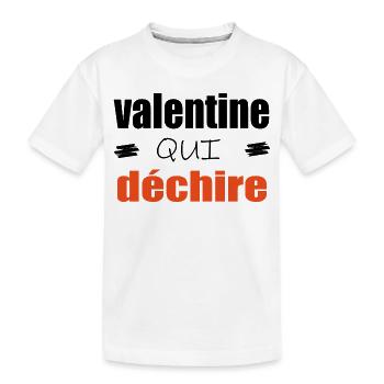Valentine Qui Déchire Couple Saint Valentin Humour - T-shirt bio Premium Enfant - blanc - Devant