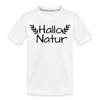 Hallo Natur, Frühlingsdesign, Frühlingsgruß - Kinder Premium Bio T-Shirt - Weiß - Vorne
