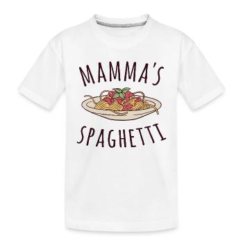 Mamma's Spaghetti - Kinder Premium Bio T-Shirt - Weiß - Vorne