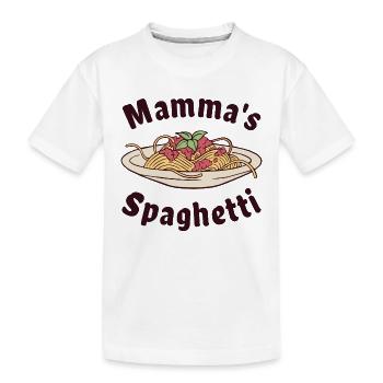 Mamma's Spaghetti - Kinder Premium Bio T-Shirt - Weiß - Vorne