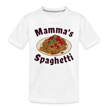 Mamma's Spaghetti - Kinder Premium Bio T-Shirt - Weiß - Vorne