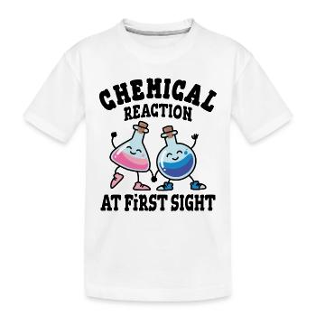Chemische Reaktion auf den ersten Blick - Kinder Premium Bio T-Shirt - Weiß - Vorne