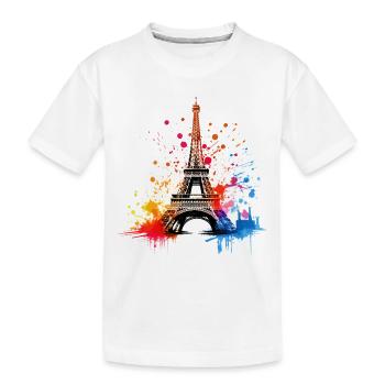 Paris, Tour Eiffel, France, Ville, Horizon, Art - T-shirt bio Premium Enfant - blanc - Devant