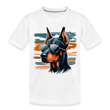 Doberman le chien policier - T-shirt bio Premium Enfant - blanc - Devant