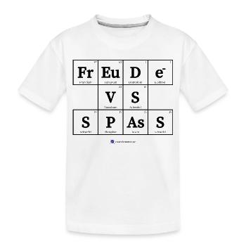 Freude vs. Spass (helle Stoffe) - Kinder Premium Bio T-Shirt - Weiß - Vorne