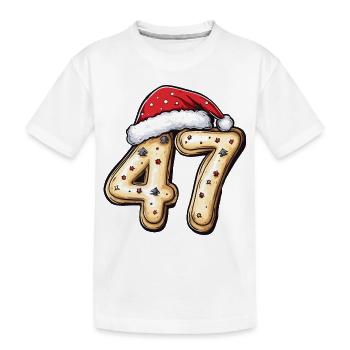 47 Number Christmas Cookie - Kids' Premium Organic T-Shirt - white - Front