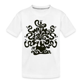 Matmos Medusa Vulkan Tiki Insel Palme Moai Lava - Kinder Premium Bio T-Shirt - Weiß - Vorne