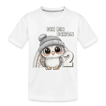 2nd Birthday Owl Rainbow Cute Cute - Kids' Premium Organic T-Shirt - white - Front