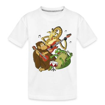 Les animaux de Zoo font de la musique - T-shirt bio Premium Enfant - blanc - Devant