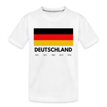 Deutschland Schriftzug mit Flagge und Jahreszahlen - Kinder Premium Bio T-Shirt - Weiß - Vorne